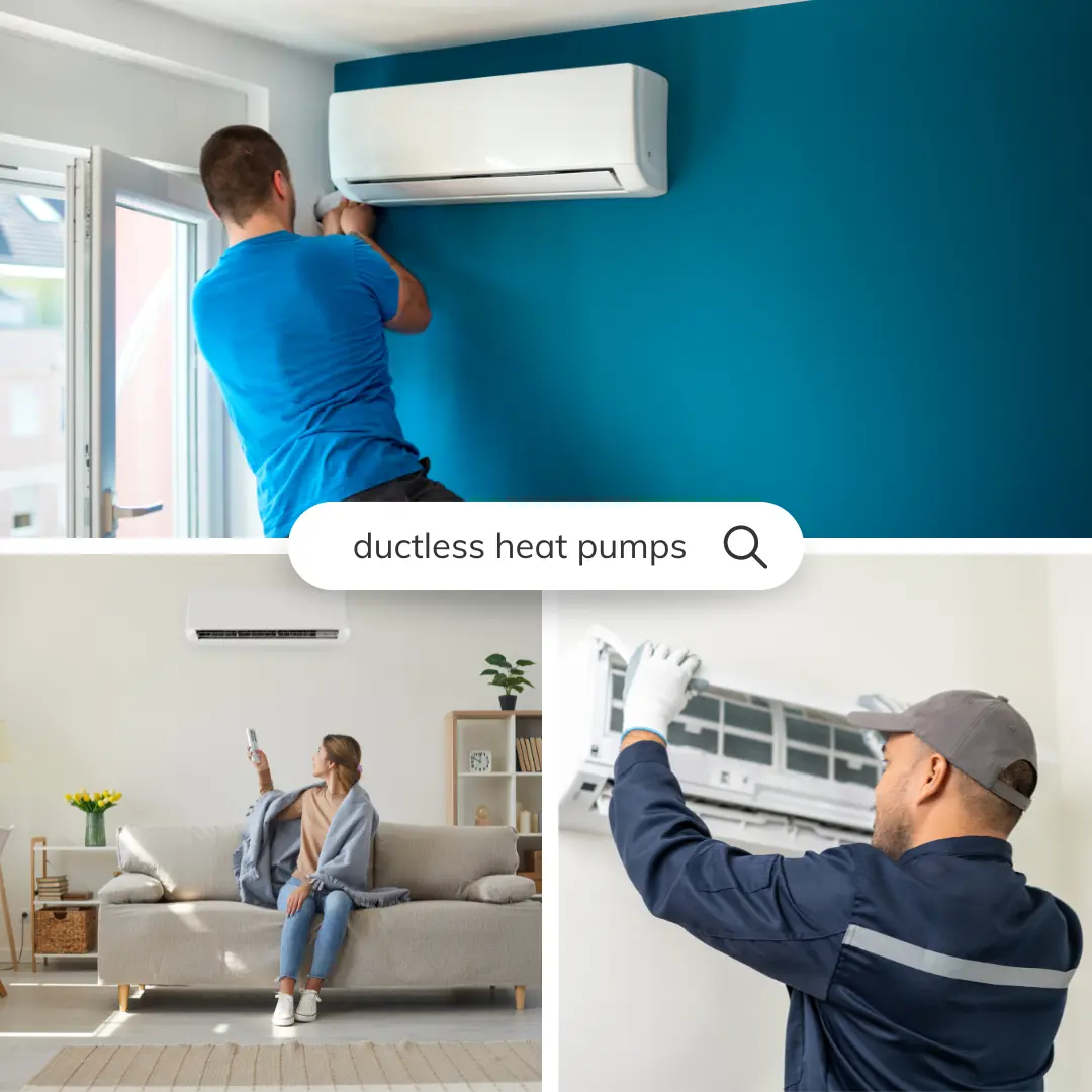ductless heat pumps collage