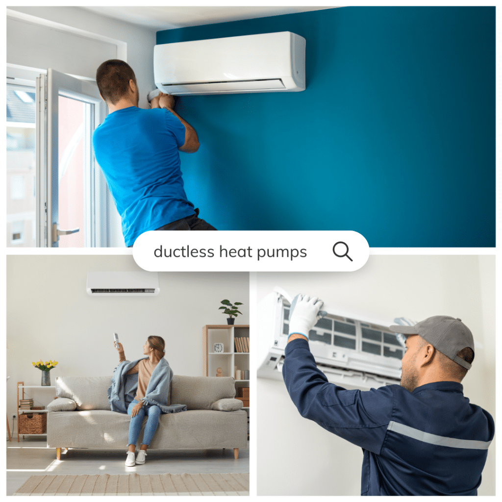 ductless heat pumps collage