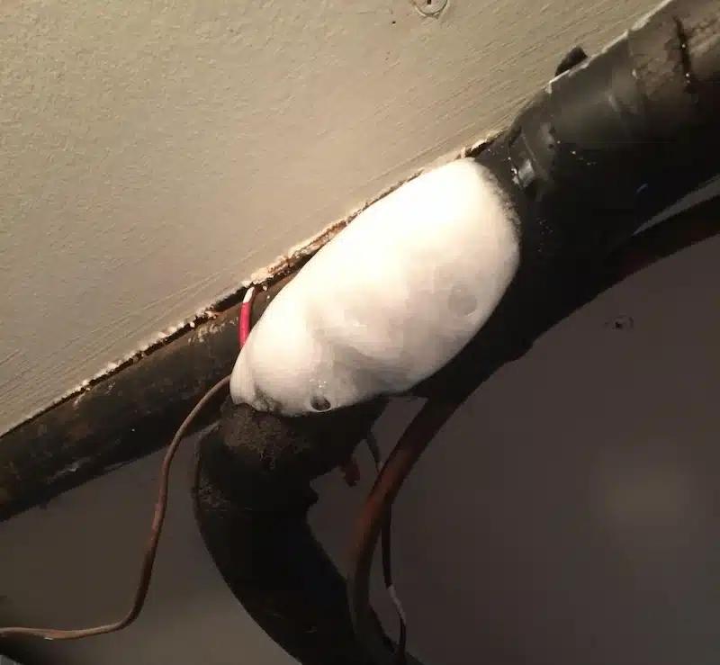 frozen exposed AC line