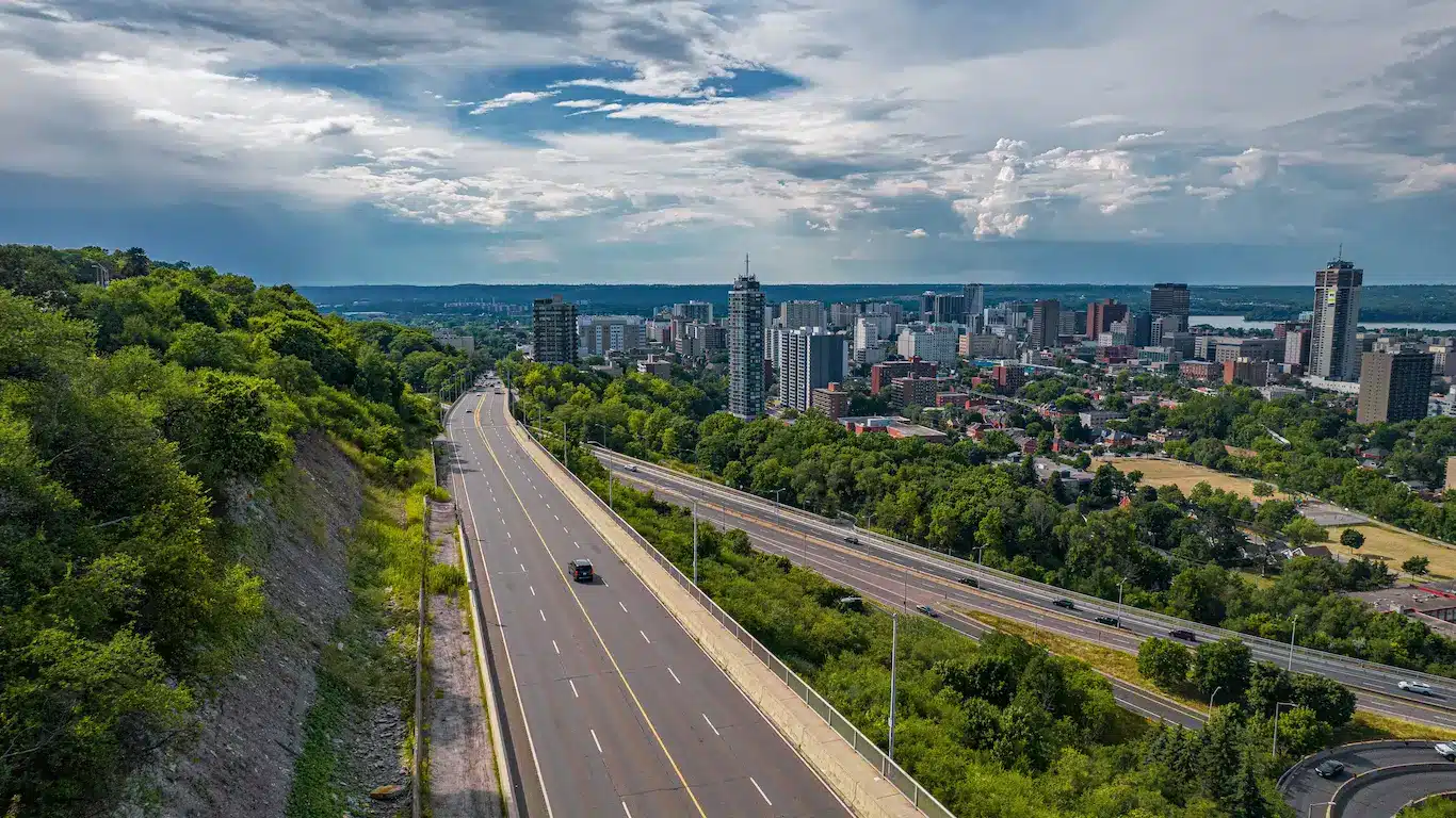 skyline of hamilton from hamilton mountain