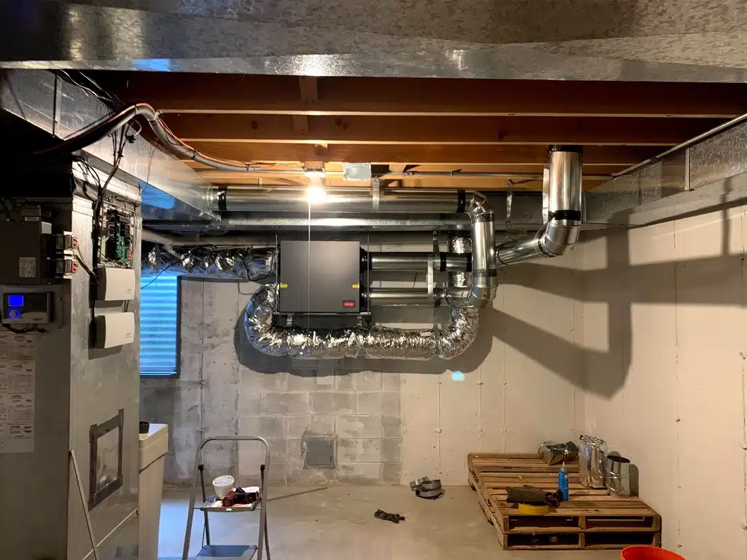 erv system installed in basement