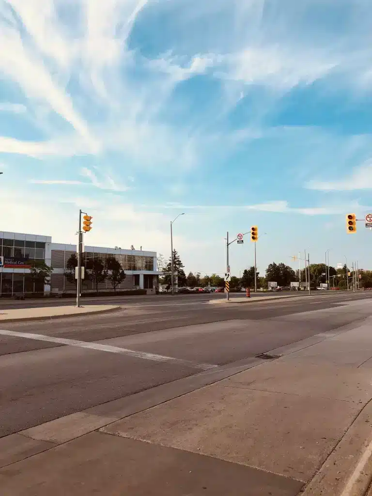 empty street facing brampton gateway terminal