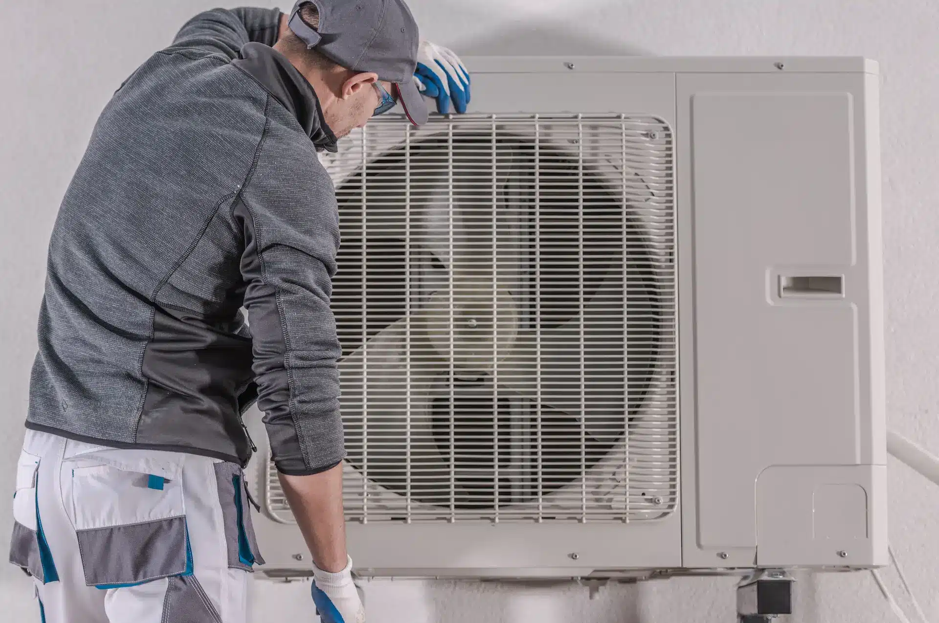 heat pump installation by hvac technician
