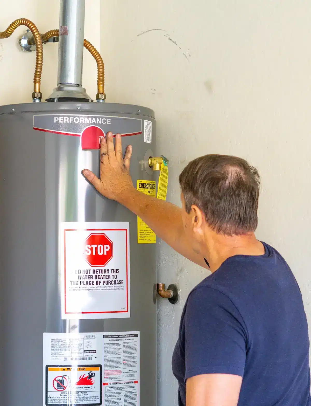 hvac tech water heater installation